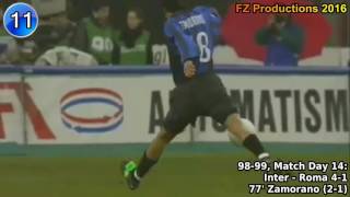 Iván Zamorano  25 goals in Serie A Inter 19962000 [upl. by Neerihs]