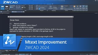 Mtext Improvement  ZWCAD 2024 Official [upl. by Novoj]