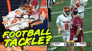 MOST PHYSICAL Moments From Brutal Lacrosse Game [upl. by Ahserkal]