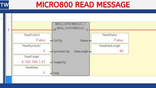 Read Message Data from Micro850 to Micro850 PLC [upl. by Trubow983]