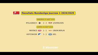 Resultats Bundesliga Journee 1 20242025 [upl. by Baniaz697]