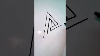 How to draw a Penrose Triangle optical illusion howtodraw shorts PalakEducationArts [upl. by Masao188]