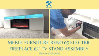 Meble Furniture RENO 05 Fireplace TV Stand Assembly Anirudh TV Stand For TVs up to 70quot w Fireplace [upl. by Odlawso]