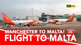 EasyJet Flight from Manchester Airport To Malta plane takeoff flight and landing [upl. by Oiramaj]