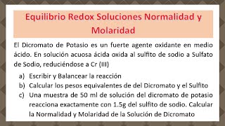 Balanceo Redox Normalidad y Molaridad [upl. by Viguerie]