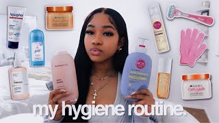 MY HYGIENE ROUTINE 🛀🏾  how to smell good 247 skin hair  dental care amp shower routine [upl. by Dayle]