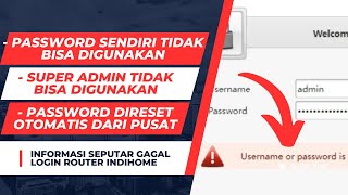 CARA MENGATASI GAGAL LOGIN SUPER ADMIN PADA ROUTER INDIHOME ZTE HUAWEI FIBERHOME [upl. by Oek]