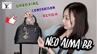 🥰 LOUIS VUITTON 2019 NEO ALMA BB in Black Colour  REVIEW MOD SHOTS COMPARISON UNBOXING M44832 [upl. by Arst559]