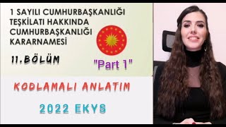 EKYS 2023 1 SAYILI CUMHURBAŞKANLIĞI TEŞKİLATI HAKKINDA CUMHURBAŞKANLIĞI KARARNAMESİ quotPART 1quot [upl. by Roque]