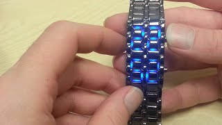 Mens Steel Bracelet LED Watch  Review [upl. by Ojela]