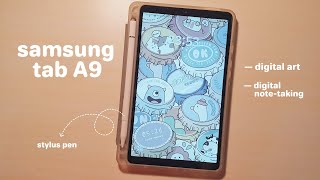 Unboxing Samsung Tab A9 with an alternative stylus pen  digital art amp notetaking [upl. by Ahsinauj]