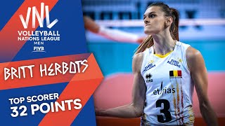 Most IMPRESSIVE Spikes by Britt Herbots 🇧🇪 vs Korea  Top Scorer  VNL 2021 [upl. by Saval]