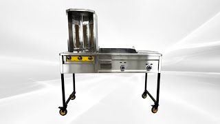 taco cart 4Burner Flat Top Gas Grill Propane Fueled Professional Outdoor Griddle 24 inch G24W1R1 [upl. by Salba456]