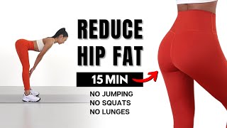 Reduce Hip Fat amp Thigh Fat🔥15 min Standing Workout at Home  No Equipment Knee Friendly [upl. by Allin]