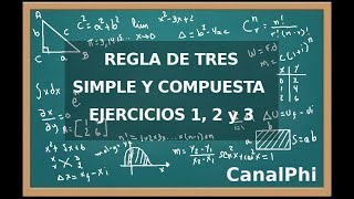 Regla de tres simple y compuesta Ejercicios 1 2 y 3Tipo exámen de admisión [upl. by Dustie]