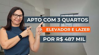 Apartamento com 3 quartos por R 487 Mil com elevador e lazer Bessa João Pessoa  PB [upl. by Ynattirb]