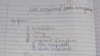 Lotic and lentic ecosystem MSc zoology full hindi nots [upl. by Ellehc]