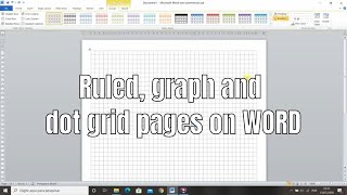 How to make ruled graph and dot grid pages on Word [upl. by Naillik]