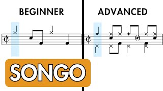 The SONGO drum beat  7 versions for different skill levels 🥁 [upl. by Howund]