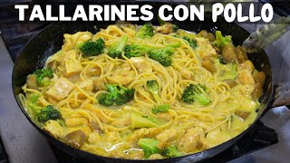 Tallarines Cremosos con POLLO y brocoli  Abelca [upl. by Gilli]