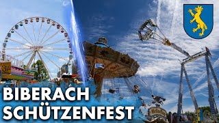 Biberacher Schützenfest 2024  Die Fahrgeschäfte auf dem Vergnügungspark Gigelberg [upl. by Nuy]