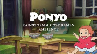 Rainstorm in Ponyos House Studio Ghibli ASMR Ambience [upl. by Ettelliw]