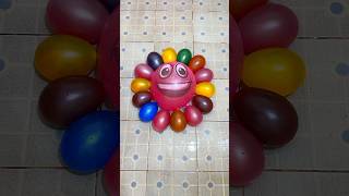 Big Purple Smile balloon with water colorful amp mini cycle rainbow balloons pop reverse asmr satisfy [upl. by Skcirdnek773]