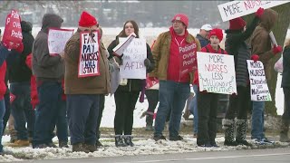 ProMedica nurses in Adrian hold practice strike as contract negotiations continue [upl. by Eusoj73]