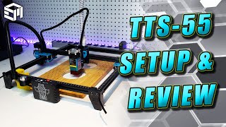 Two Trees TTS55 Laser Cutter and Engraver Assembly Setup Upgrade Review GREAT Entry Level Unit [upl. by Ardnek]