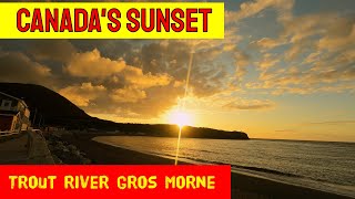 Sunset 2 Trout River GROS MORNE National Park Newfoundland and Labrador  Time Lapse [upl. by Solohcin]