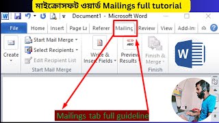 MS Word mailings tab full guidelines and Bangla tutorial Fozla hasanmicrosoftword [upl. by Brinn]