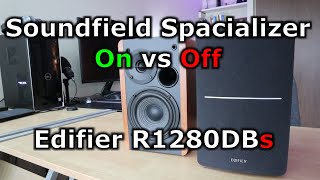 Edifier R1280DBs Soundfield Spacializer test On vs Off [upl. by Trellas904]