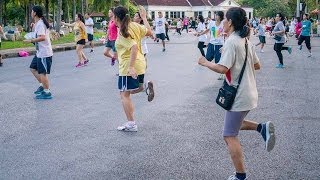 Fitness Dance Aerobics at Lumpini Park Bangkok Thailand [upl. by Elspet586]