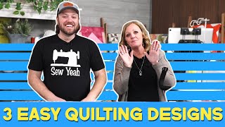 3 EASY Free Motion Quilting Designs for Beginners  Learning the Longarm [upl. by Beeson518]