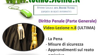 Diritto Penale Parte Generale Video Lezione n8 La pena misure di sicurezza [upl. by Rramel]