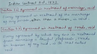 SECTION 26 AND 27 OF INDIAN CONTRACT ACT 1872  AGREEMENT IN RESTRAINT OF MARRIAGE  LAW EXPLORER [upl. by Guntar]