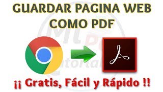 Tutorial Como Guardar Pagina Web a PDF Gratis  Convertir Pagina Web a PDF [upl. by Anayra]