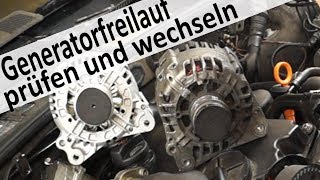 Diesel TDI keilriemen macht Geräusche Generatorfreilauf prüfen und wechseln [upl. by Dre546]