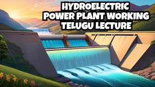 Hydroelectric Power Plant  Working  Parts  Fluid Mechanics  Hydraulic Machines  Telugu lecture [upl. by Judie]