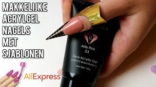 MAKKELIJK EN SNEL ALIEXPRESS ACRYLGEL NAGELS ZETTEN MET SJABLONEN [upl. by Natan]