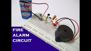 Fire Alarm circuit on Breadboard  Thermistor amp Transistor [upl. by Annasiul]