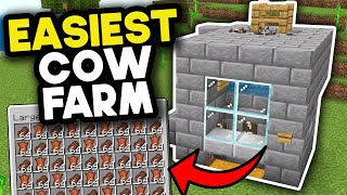 Easiest Cow Farm Minecraft Bedrock 121 [upl. by Miles779]