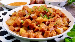 Tim Ho Wan Inspired Curry Luncheon Meat amp Potatoes 添好运咖喱土豆午餐肉 Chinese Stir Fry Spam Recipe [upl. by Rebmetpes713]