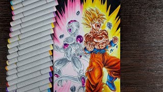 Drawing Goku and Frieza Friend or Foe [upl. by Kciremed]