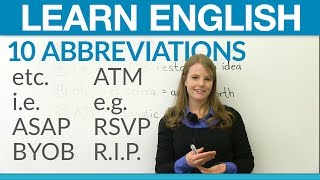 Learn English 10 abbreviations you should know [upl. by Avigdor310]