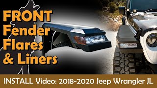 Jeep Wrangler JL Front Fender Flares amp Liners Install Video for Nixon Offroad [upl. by Nylia]