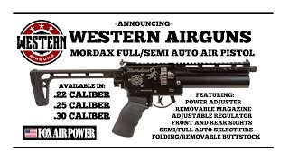 WESTERN AIRGUNS MORDAX FULLSEMI AUTO AIR PISTOL AT FOX AIR POWER NOW [upl. by Ahsetan]