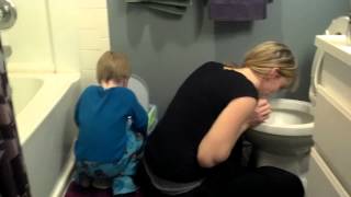 LITTLE BOY COPIES MOM VOMITING LOL [upl. by Oironoh364]