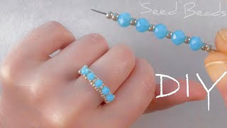 Easy Beaded Ring Tutorial How to Make Seed Bead Rings [upl. by Suaeddaht662]