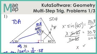 KutaSoftware Geometry MultiStepTrig Problems Part 1 [upl. by Itraa]